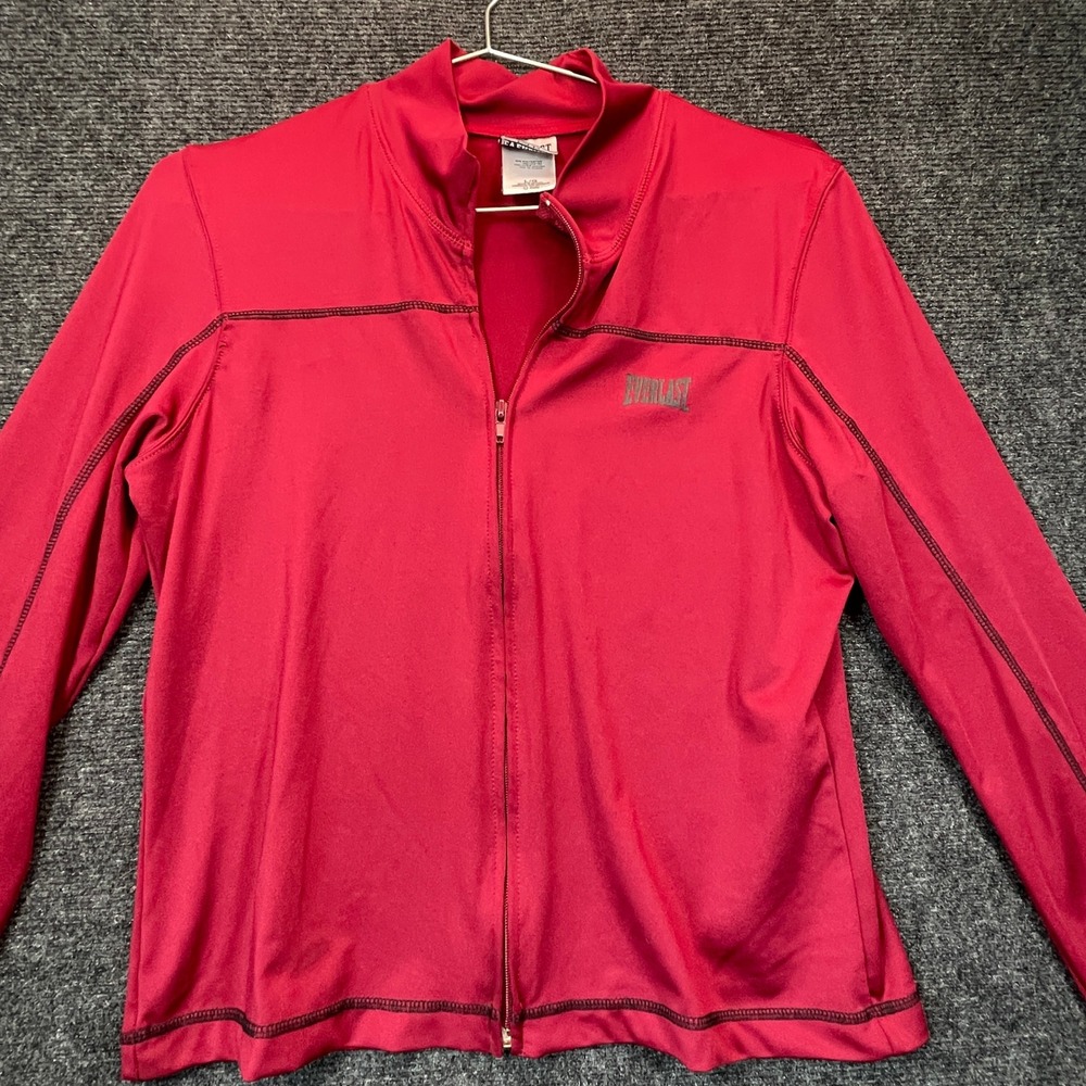 Everlast Track Jacket Womens Large Red Full Zip Spandex Athletic Activewear